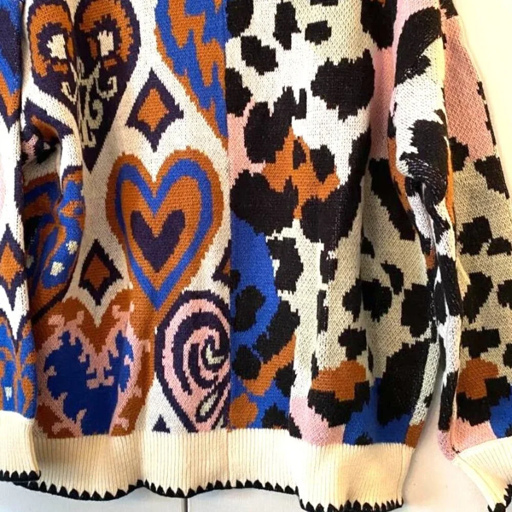FARM Rio Mixed Ikat Hearts Knit Cardigan - Picture 9 of 9